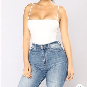 fashions nova “don’t be so square” IVORY BODYSUIT